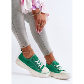 Baskets pour femmes à semelle massive Big Star NN274130 vert 1