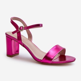 Sandales à talons hauts métallisées Fuchsia Glindra rose 1