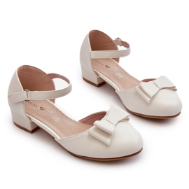 Ballerines fille Andarifa blanches avec nœud 5