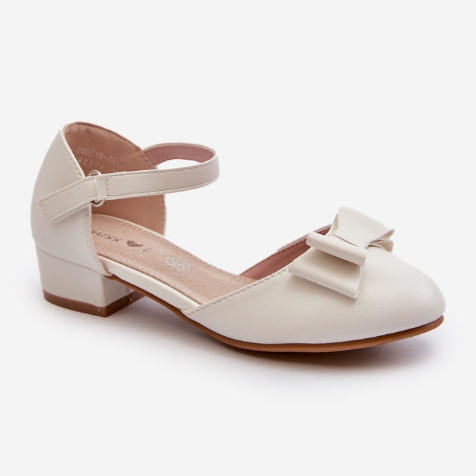 Ballerines fille Andarifa blanches avec nœud 1