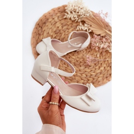 Ballerines fille Andarifa blanches avec nœud 2