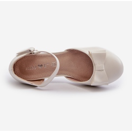 Ballerines fille Andarifa blanches avec nœud 3