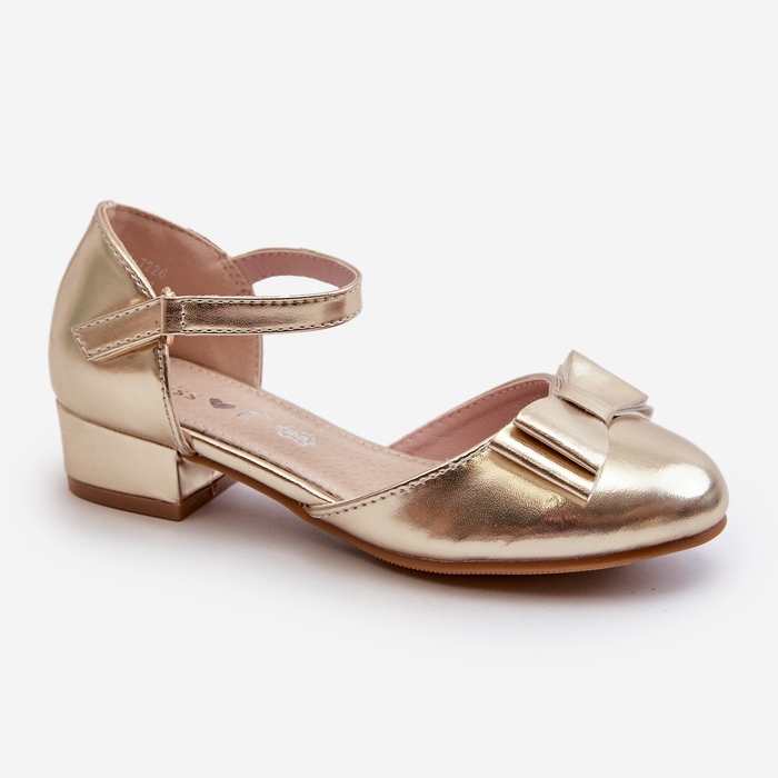 Ballerines fille avec nœud Andarifa doré d'or 1