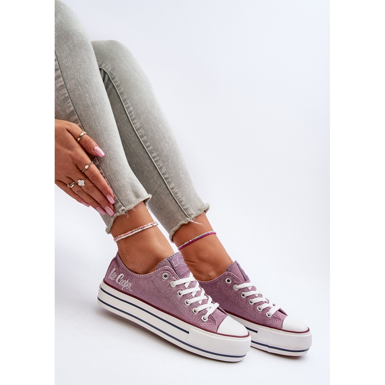 Baskets pour femmes à semelle épaisse Lee Cooper LCW-24-31-2219 Violet 1