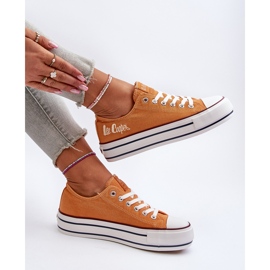 Baskets pour femmes à semelle épaisse Lee Cooper LCW-24-31-2216 Orange 2