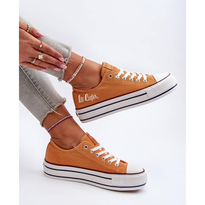 Baskets pour femmes à semelle épaisse Lee Cooper LCW-24-31-2216 Orange 2