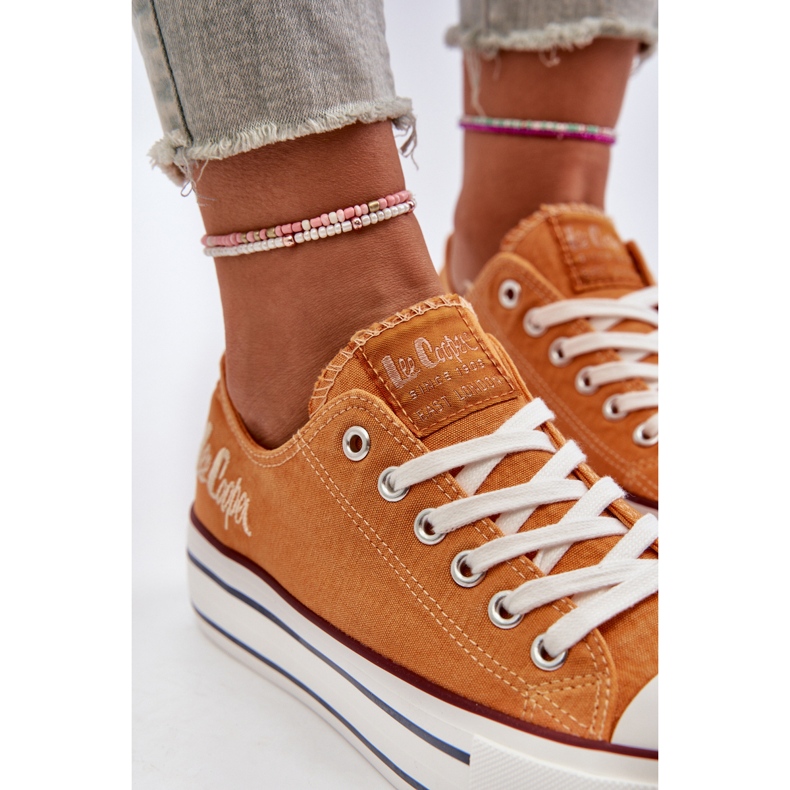 Baskets pour femmes à semelle épaisse Lee Cooper LCW-24-31-2216 Orange 1