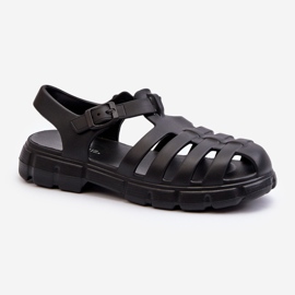 Sandales romaines en mousse pour femmes noires Gasaria le noir 1