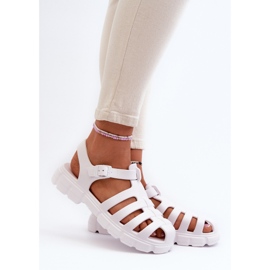 Sandales romaines en mousse pour femmes blanches Gasaria 2 Sandales romaines en mousse pour femmes blanches Gasaria 2