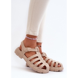 Sandales romaines en mousse pour femmes Beige Gasaria 2