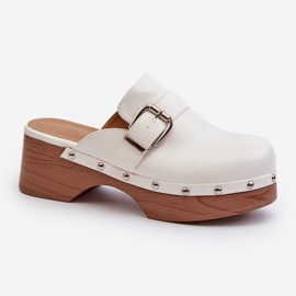 Sabots femme à boucle, Seprilla Blanc 1