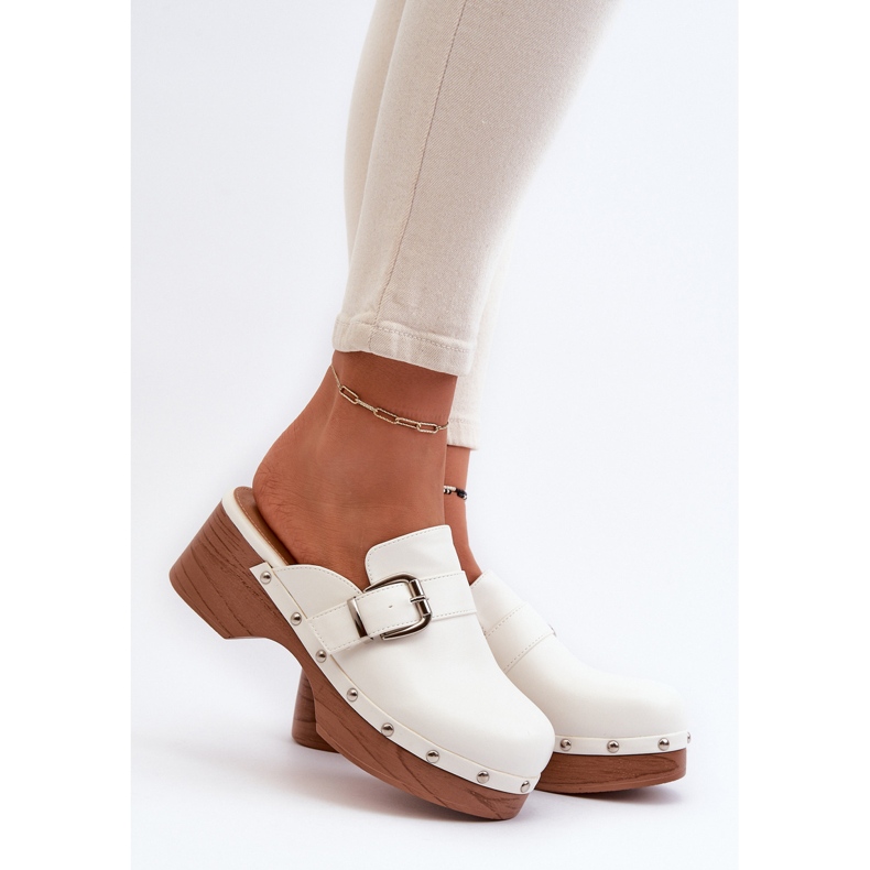 Sabots femme à boucle, Seprilla Blanc 2