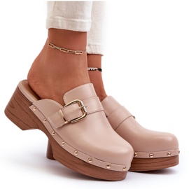 Tongs beiges Seprilla Clog pour femmes avec boucle 9