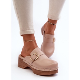 Tongs beiges Seprilla Clog pour femmes avec boucle 4