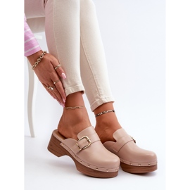 Tongs beiges Seprilla Clog pour femmes avec boucle 8