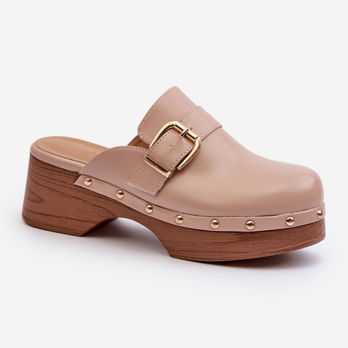 Tongs beiges Seprilla Clog pour femmes avec boucle 1