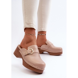 Tongs beiges Seprilla Clog pour femmes avec boucle 3