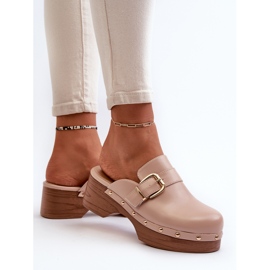 Tongs beiges Seprilla Clog pour femmes avec boucle 5