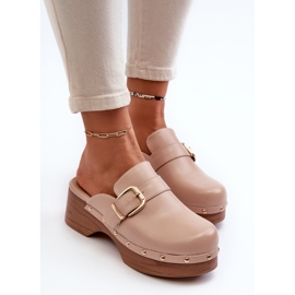 Tongs beiges Seprilla Clog pour femmes avec boucle 6