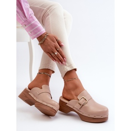 Tongs beiges Seprilla Clog pour femmes avec boucle 7