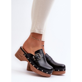 Sabots Seprilla noirs pour femmes avec boucle le noir 2