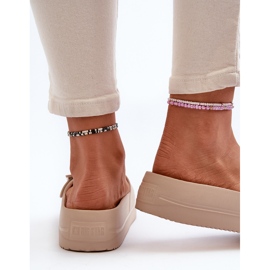 Tongs en mousse pour femmes sur la plateforme avec boucle Big Star NN274A666 Beige 1