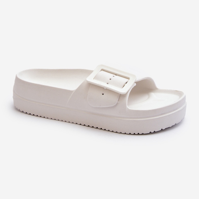 Tongs en mousse pour femmes sur la plateforme avec boucle Big Star NN274A661 blanc 1