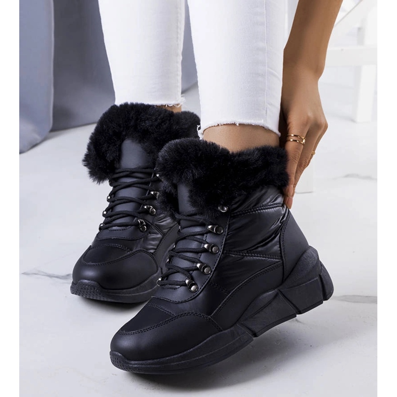 Bottes de neige matelassées Axel noires 1