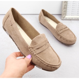 Mocassins confortables pour femmes en daim beige Big Star NN274930 4