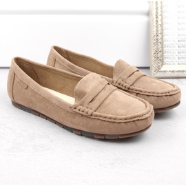 Mocassins confortables pour femmes en daim beige Big Star NN274930 5