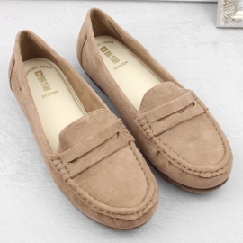 Mocassins confortables pour femmes en daim beige Big Star NN274930 6