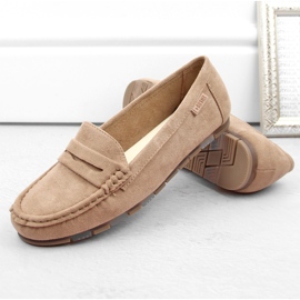 Mocassins confortables pour femmes en daim beige Big Star NN274930 7