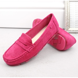 Mocassins confortables en daim pour femmes fuchsia Big Star NN274934 rose 6