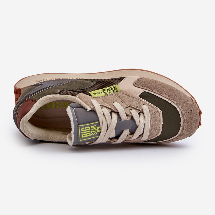 Chaussures de sport baskets pour hommes système de mousse à mémoire de forme Big Star NN174345 kaki vert 2 Chaussures de sport baskets pour hommes système de mousse à mémoire de forme Big Star NN174345 kaki vert 2