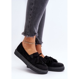 Espadrilles Femme à Franges Noir Elorvia le noir 3