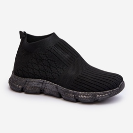 Chaussures chaussettes de sport à enfiler Liraelia noires pour femmes 1