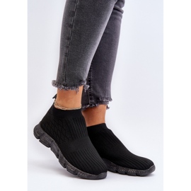 Chaussures chaussettes de sport à enfiler Liraelia noires pour femmes 2