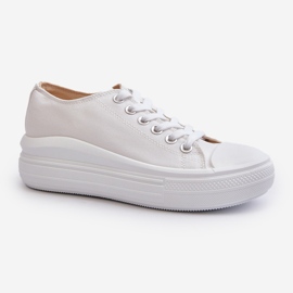 Baskets pour femmes sur une plateforme massive, blanc Amyete blanche 1