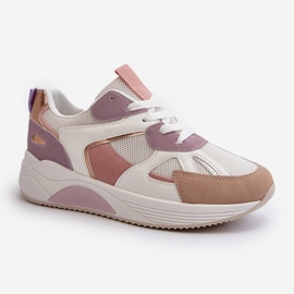 Baskets Plateforme Femme Violet Lenivia blanc 1