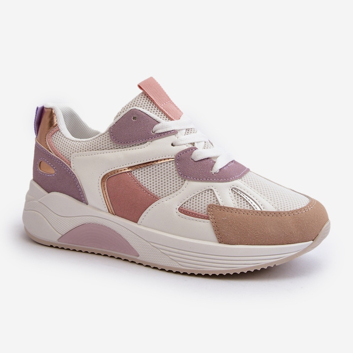 Baskets Plateforme Femme Violet Lenivia blanc 1