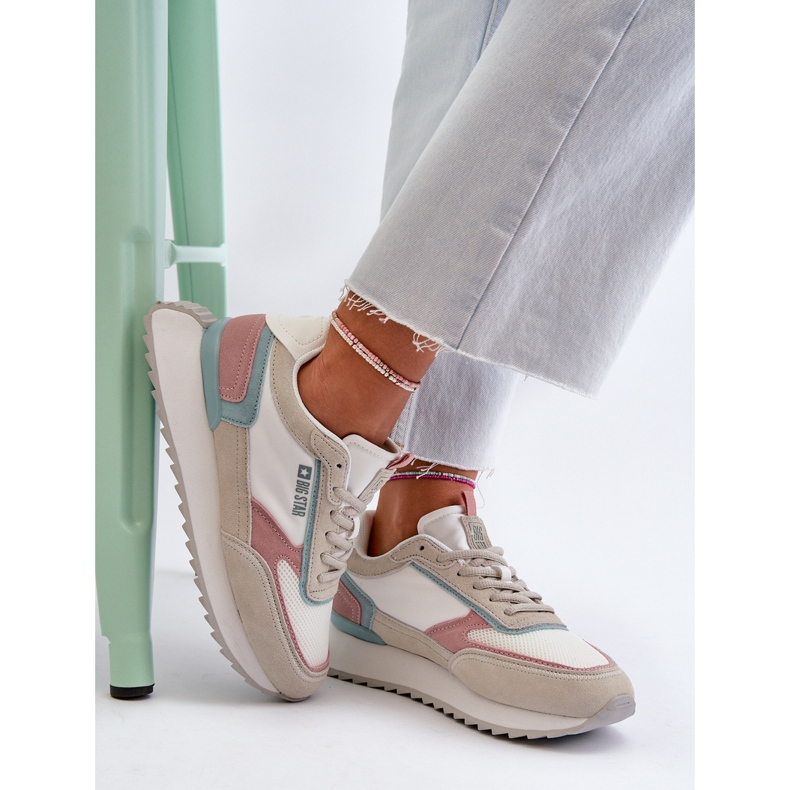 Baskets pour femmes avec système de mousse à mémoire de forme Big Star NN274690 blanc blanche 2