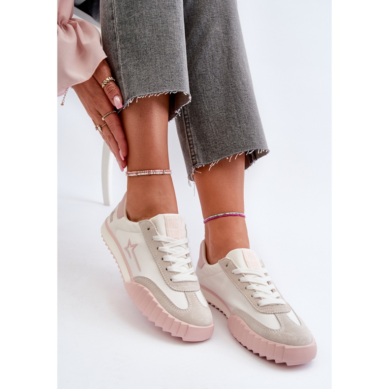 Baskets basses pour femmes Big Star NN274868 Rose 2