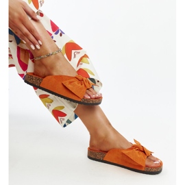 Tongs orange avec semelle en liège par Aamu 1