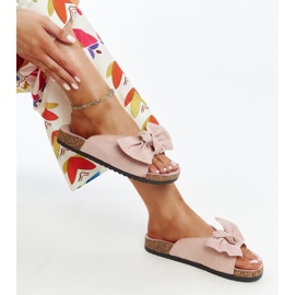 Tongs rose clair avec semelle en liège par Aamu 1