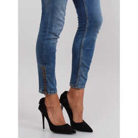 Escarpins en daim avec nœud LE035 Noir 1