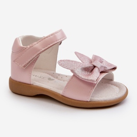 Sandales enfants avec nœud et fermeture velcro, rose Wistala 1 Sandales enfants avec nœud et fermeture velcro, rose Wistala 1