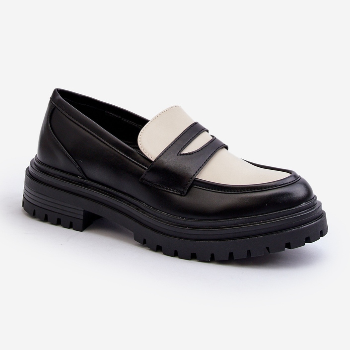 Mocassins Femme À Talons Plats Et Plateforme Noir Kaldira 1