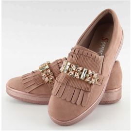 Slipons sur semelle perlée t277p Rose 1