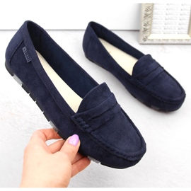 Mocassins confortables en daim pour femmes, bleu marine Big Star NN274931 5