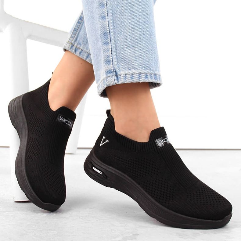 Chaussures de sport à enfiler noires pour femmes Vinceza 13592 le noir 1